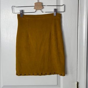 MISSGUIDED MUSTARD YELLOW MINI SKIRT